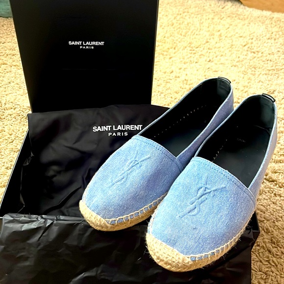 YSL women’s espadrilles size 38. Denim color - Picture 1 of 8